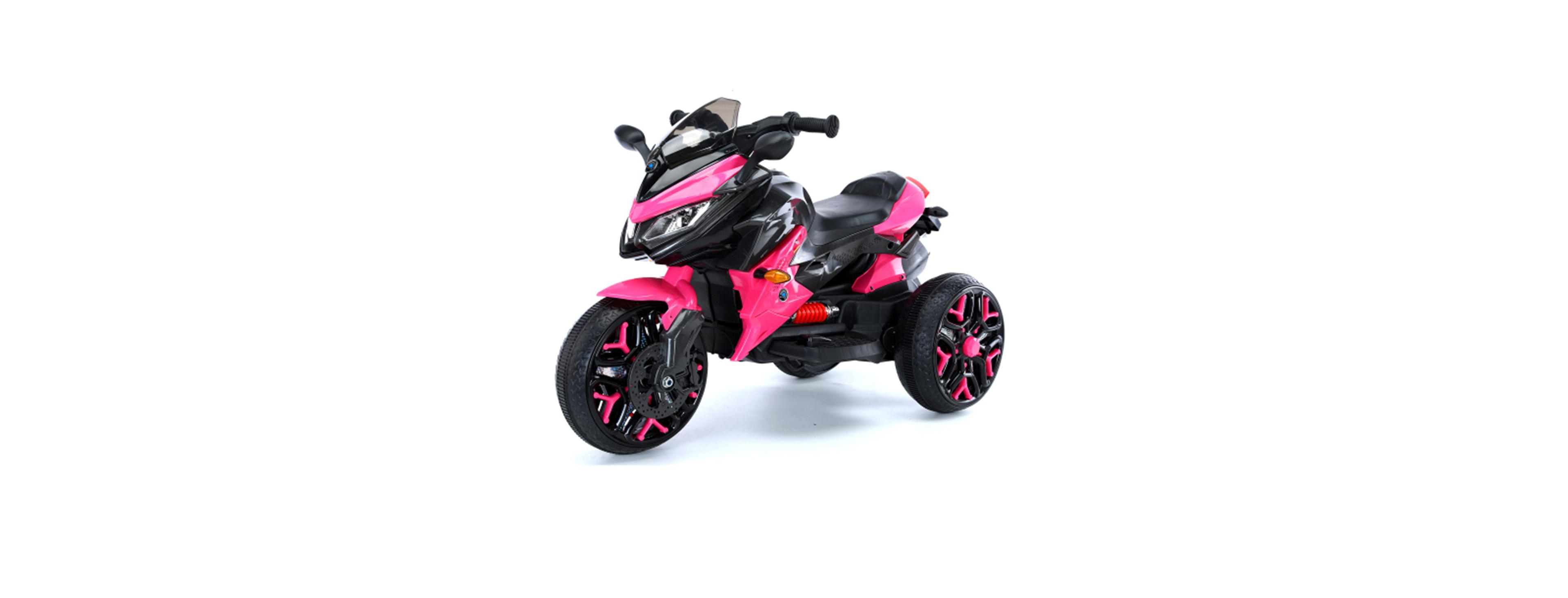 Yobtop Kids Motorcycle 3-Wheel with Manual Throttle, Led Light-Up Wheels & Training Wheels Ride-On Toy, Ages 3-6