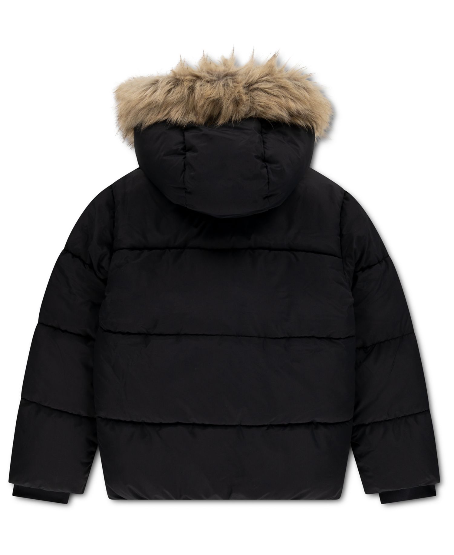 Girls' 4-16 Ultra Hooded Faux Fur-Trim Puffer Jacket