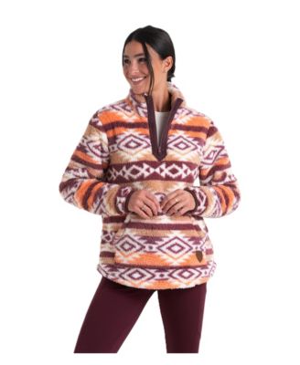 Women's Fuzzy Hide Fleece Quarter-Zip Mock-Neck Pullover