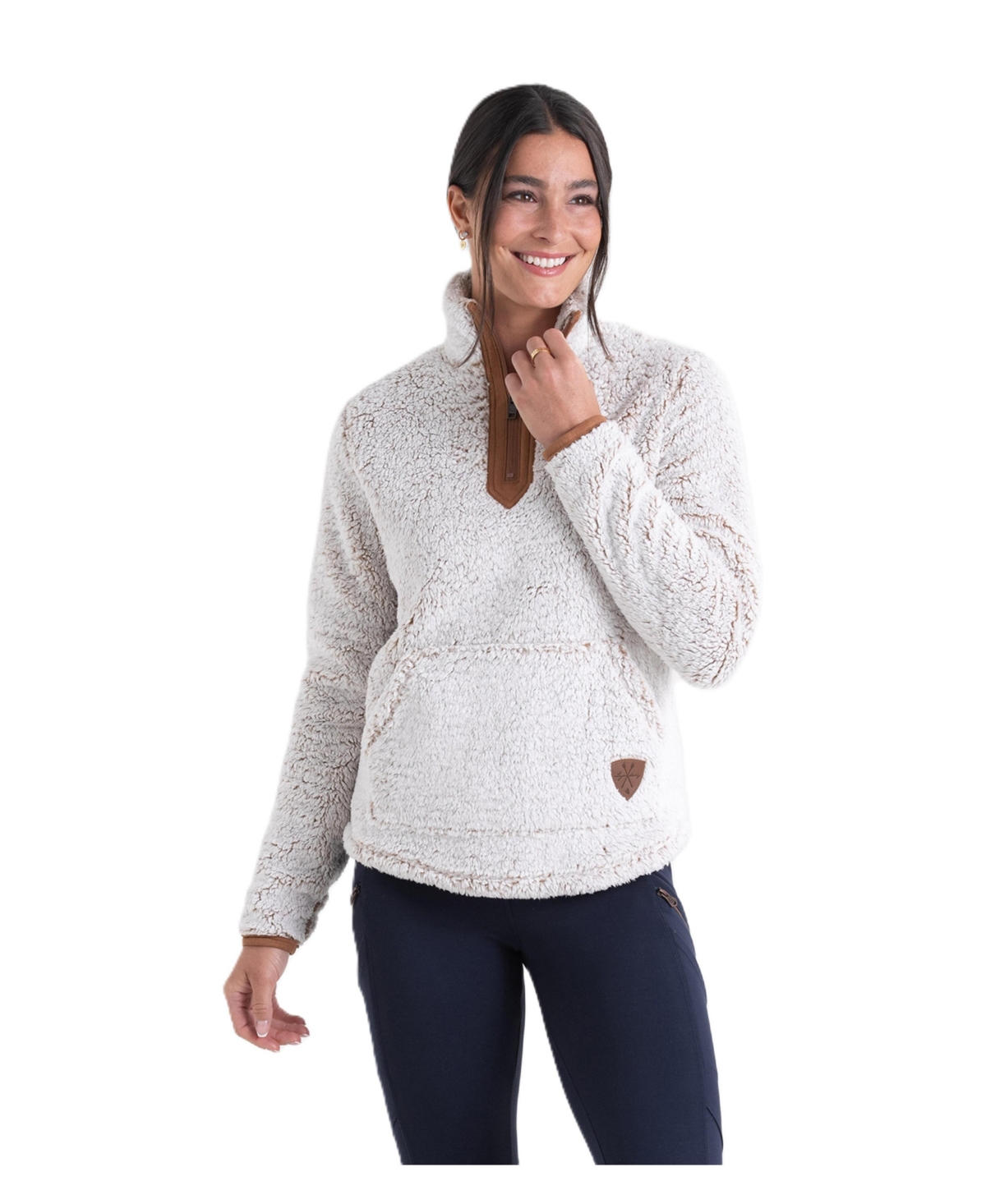 Legendary Whitetails Women's Fuzzy Hide Fleece Quarter-Zip Mock-Neck Pullover