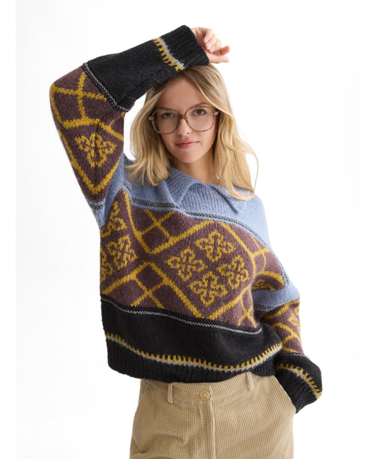 Scotch & Soda Women's Fair Isle Boxy-Fit Pullover