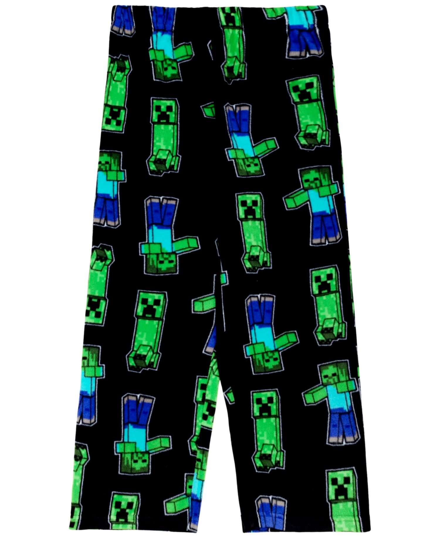 Boys' 4-20 Zombie Creeper Long-Sleeve Crewneck Minecraft Top and Pants Set