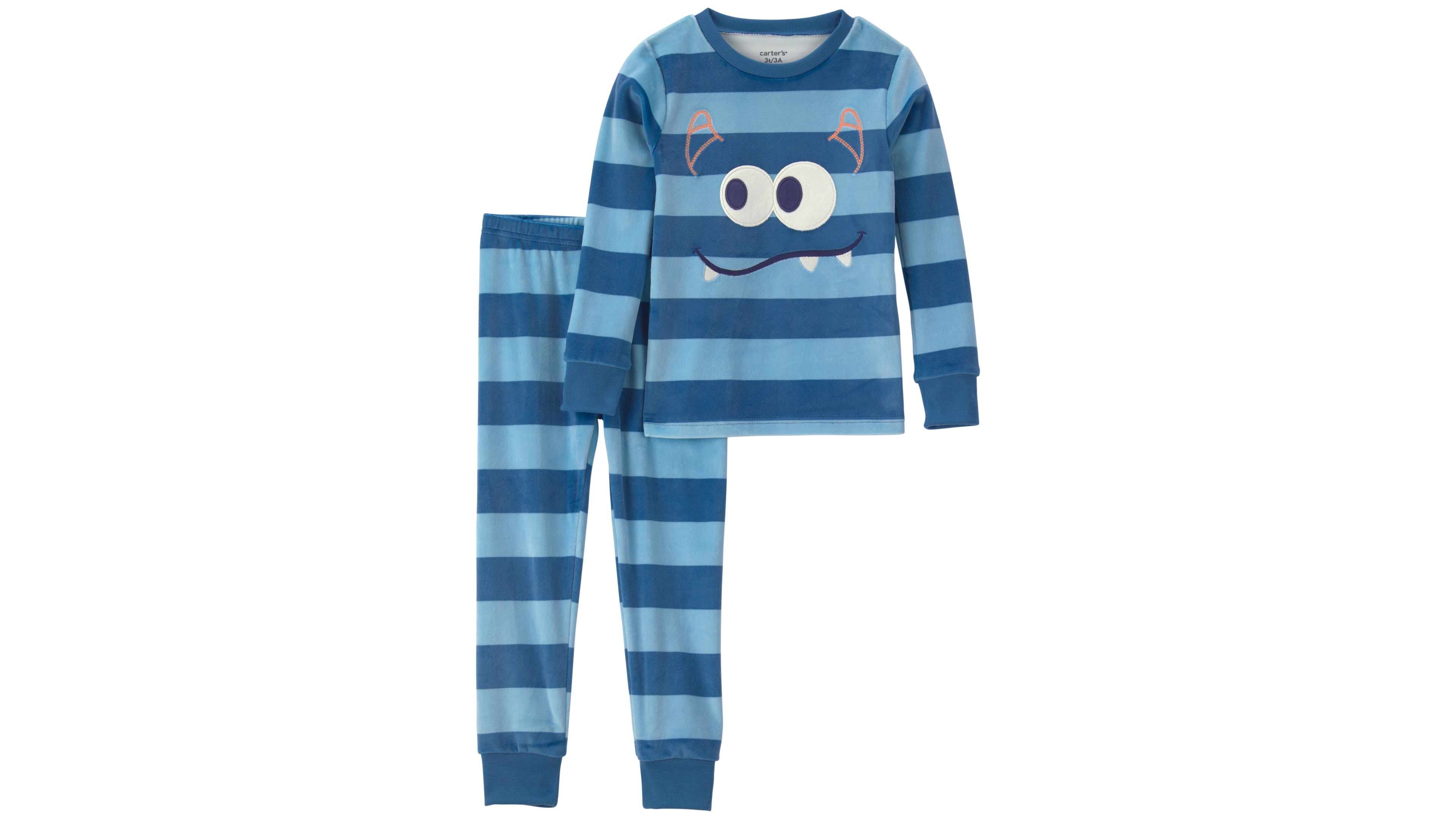 Carter's Toddler Boys' 2T-5T DreamPlush Snug-Fit Monster-Striped Top and Pants, 2-Piece Pajama Set