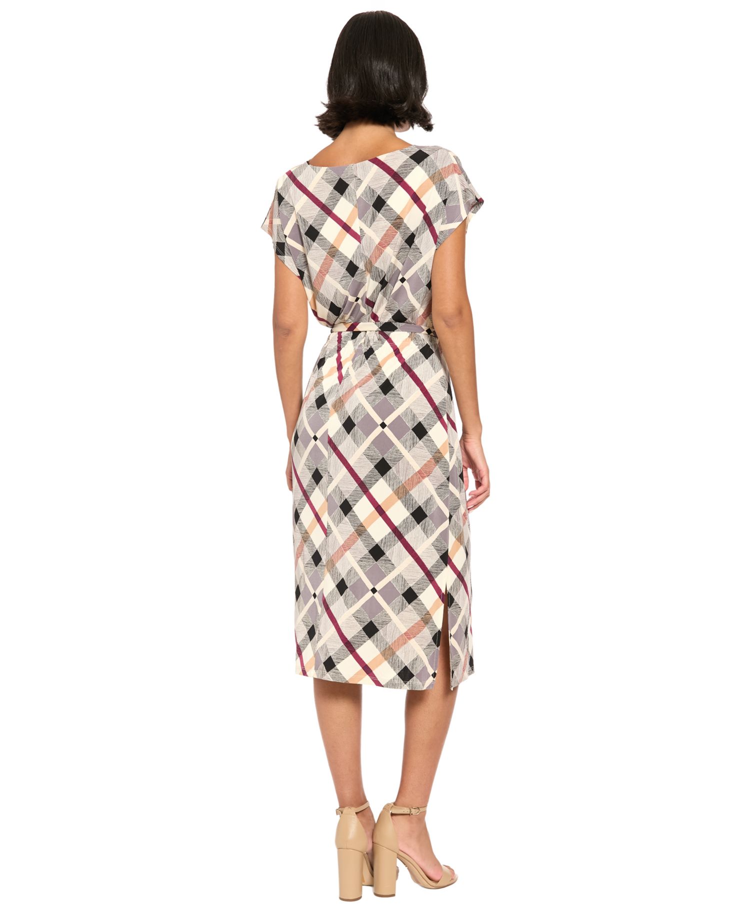 Women's Midi A-Line Cowl Neck Dress