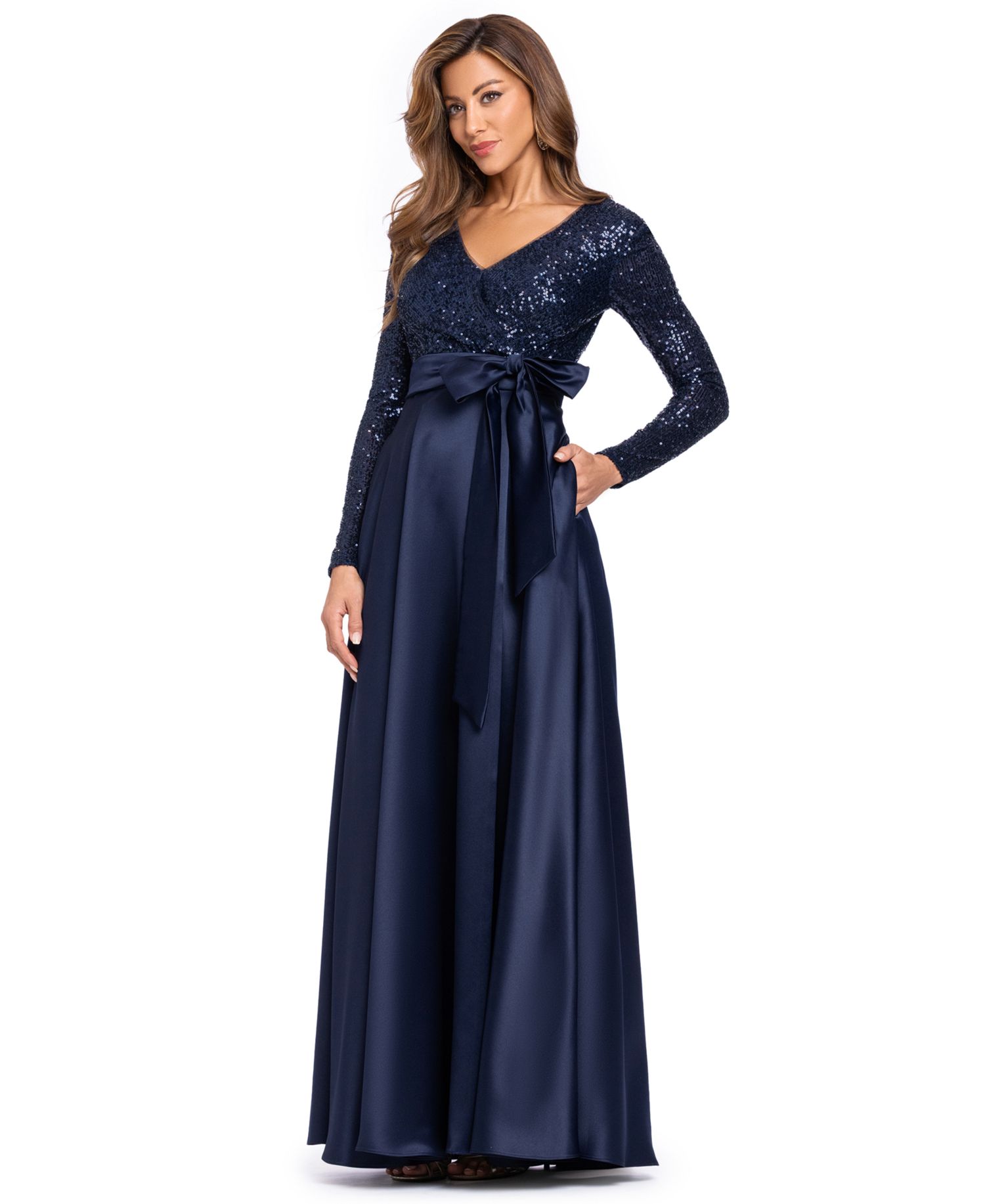 Women's Sequinned Long Sleeve Ballgown Dress