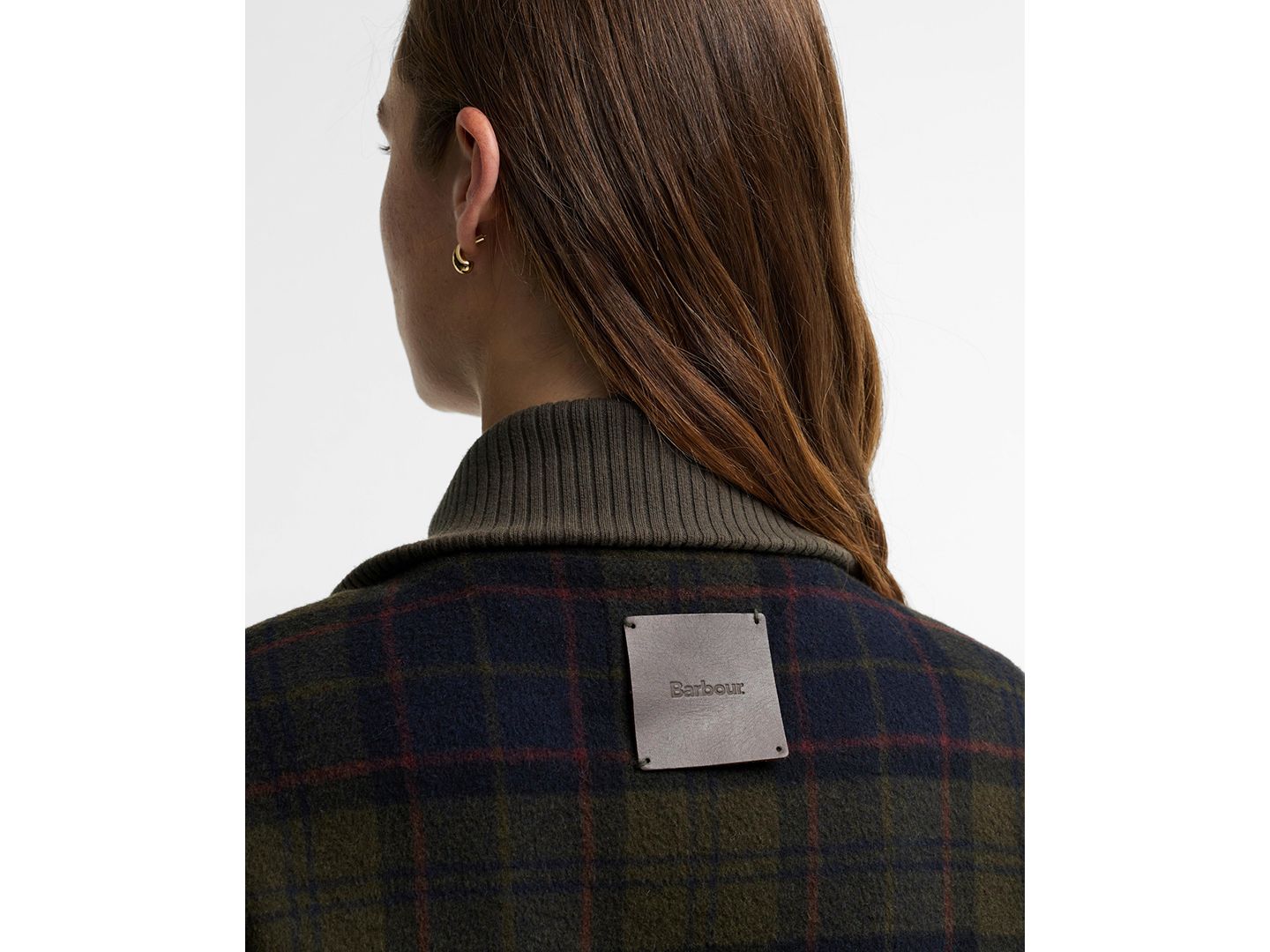 Женская куртка Barbour Ivybridge Plaid Wool-Blend Funnel-Neck, цвет: Теневой — фото 6