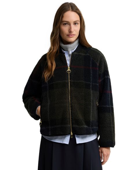 Женская куртка Barbour Kirklees Tartan Jacquard Half-Zip Fleece, цвет: Теневой
