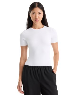 Sculpting Crewneck Short-Sleeve Bodysuit, Regular & Plus Size