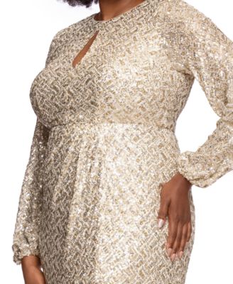 Gold Embellished/Sequin Plus Size Dresses