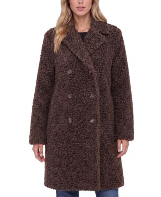 Women's Double-Breasted Teddy Faux Shearling Coat