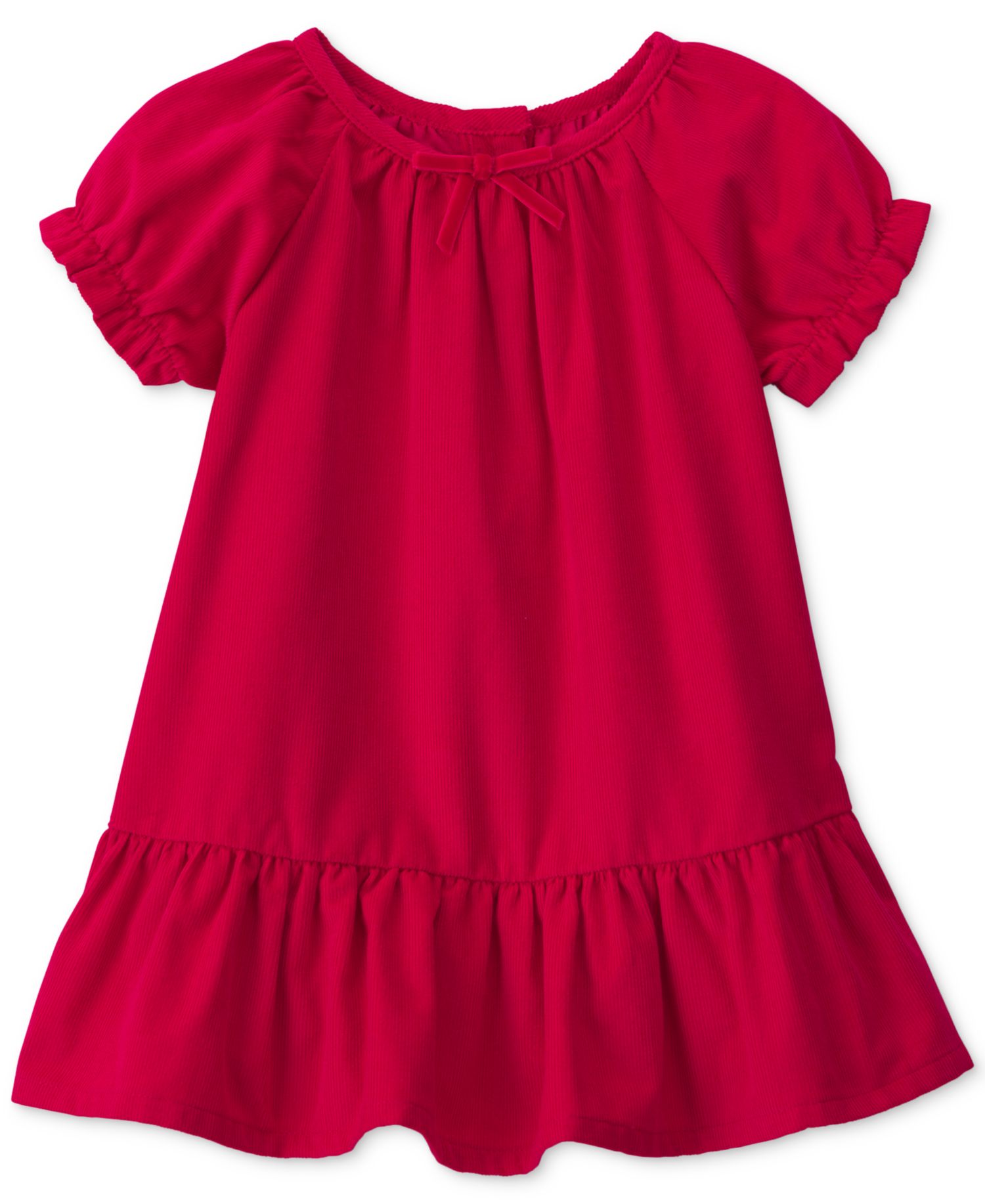 Baby Girls' Puff-Sleeve A-Line Corduroy Dress