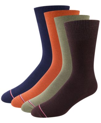 Men's Dress Ribbed-Cuff Crew Socks, 4-Pack