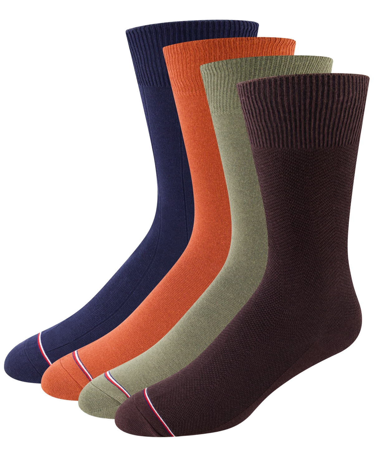 Tommy Hilfiger Men's Dress Ribbed-Cuff Crew Socks, 4-Pack