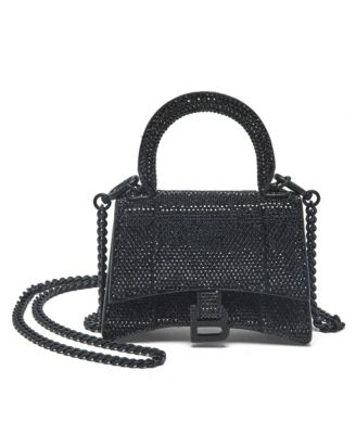 Women's Nano Hourglass Crystal Embellished Top Handle Bag