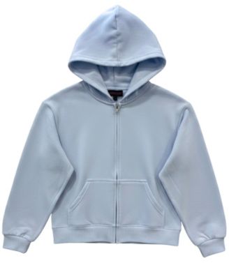 Girls' 4-16 Bow Graphic Kangaroo Pocket Zip Hoodie
