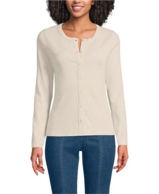 Women's Long Sleeve Micro Rib Button Through Cardigan