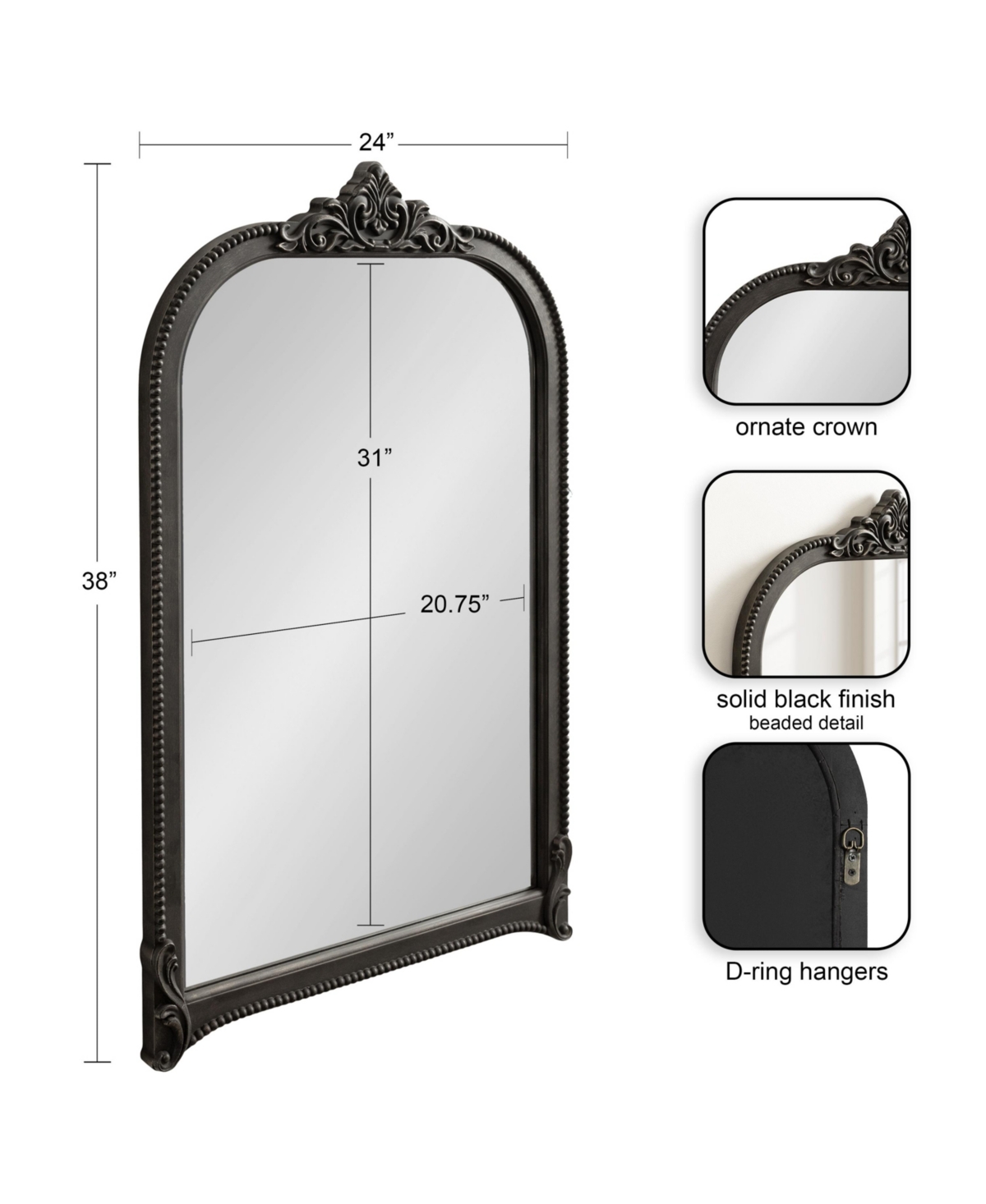 Kate and Laurel Hubanks Arched Wall Mirror