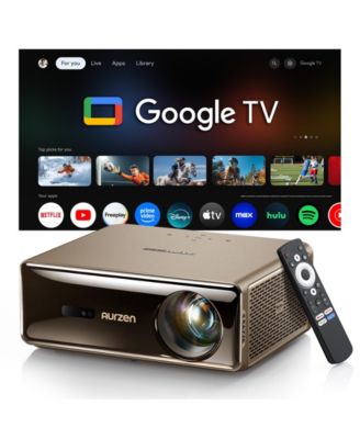 Portable Home Theater Projector with Gemini for TV, Google TV Built-in, 1000 ANSI Lumens, MEMC Tech, 4K Support, 20W DoIby Audio