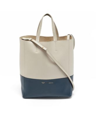 Women's Small Vertical Cabas Color-Block Leather Tote