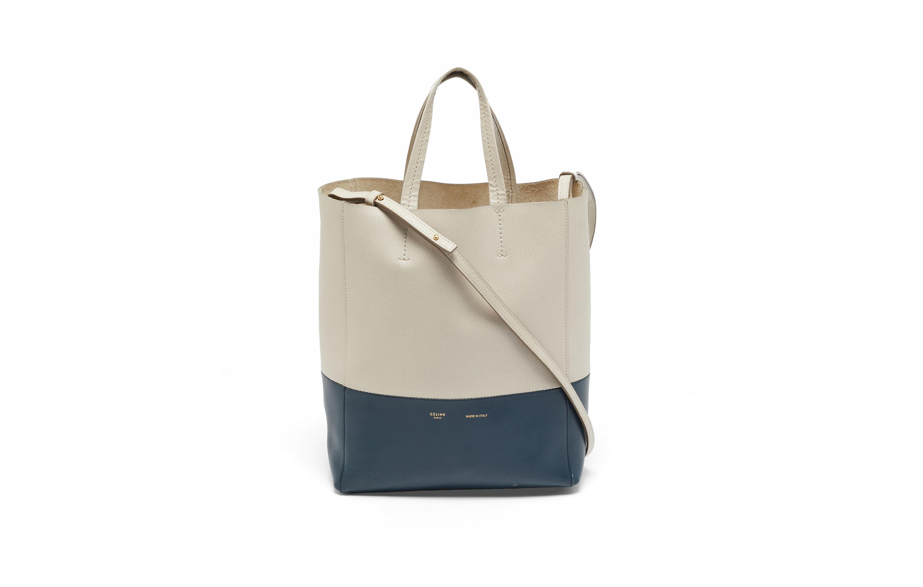 Pre-Owned Celine Women's Small Vertical Cabas Color-Block Leather Tote