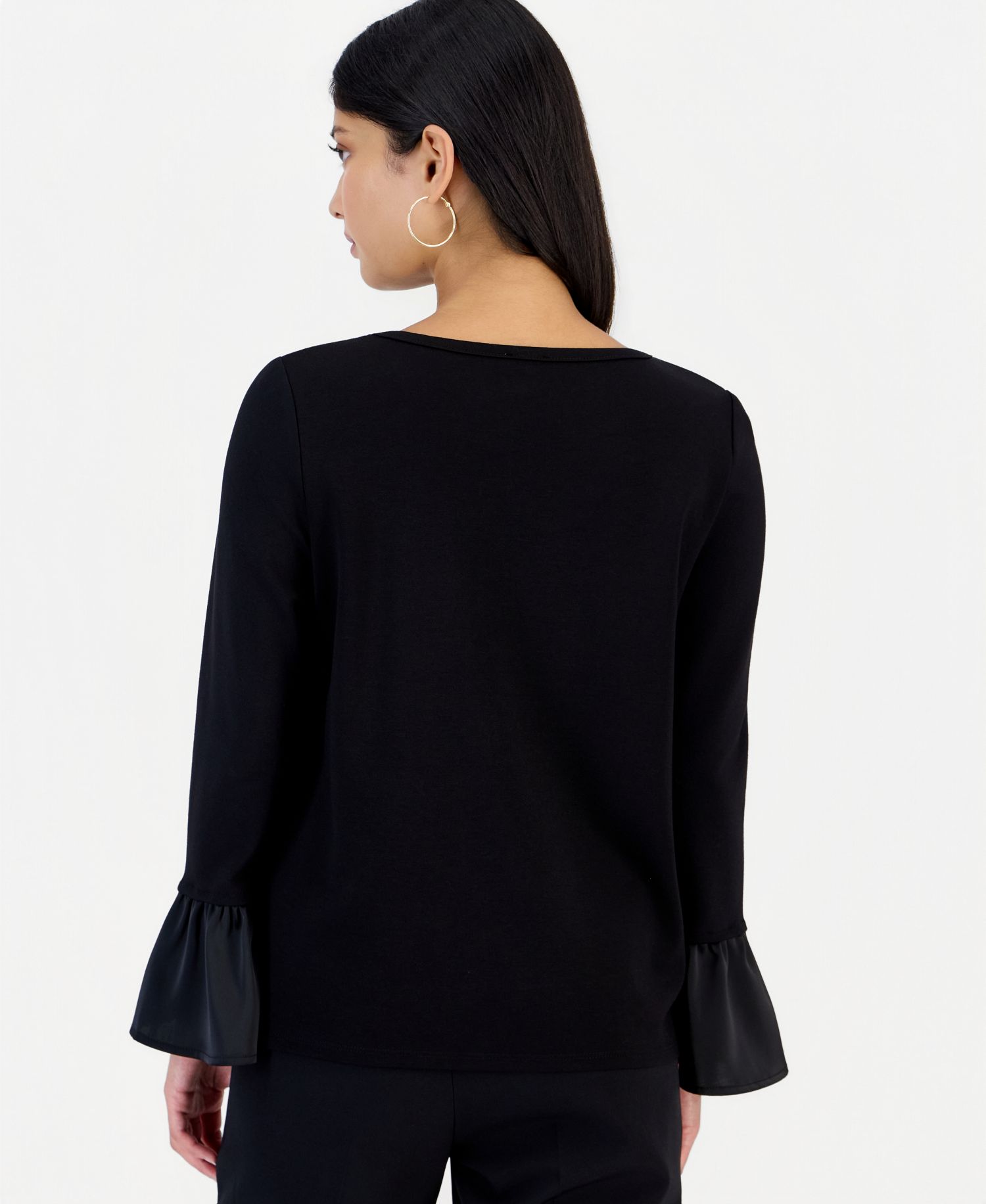 Petite Long-Sleeve Ruffle-Cuff Blouse