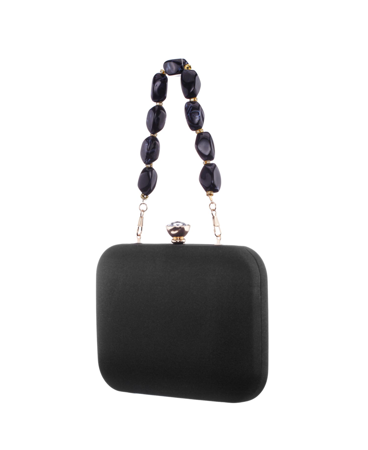 Kaela Beaded Strap Minaudiere Small Clutch Handbag