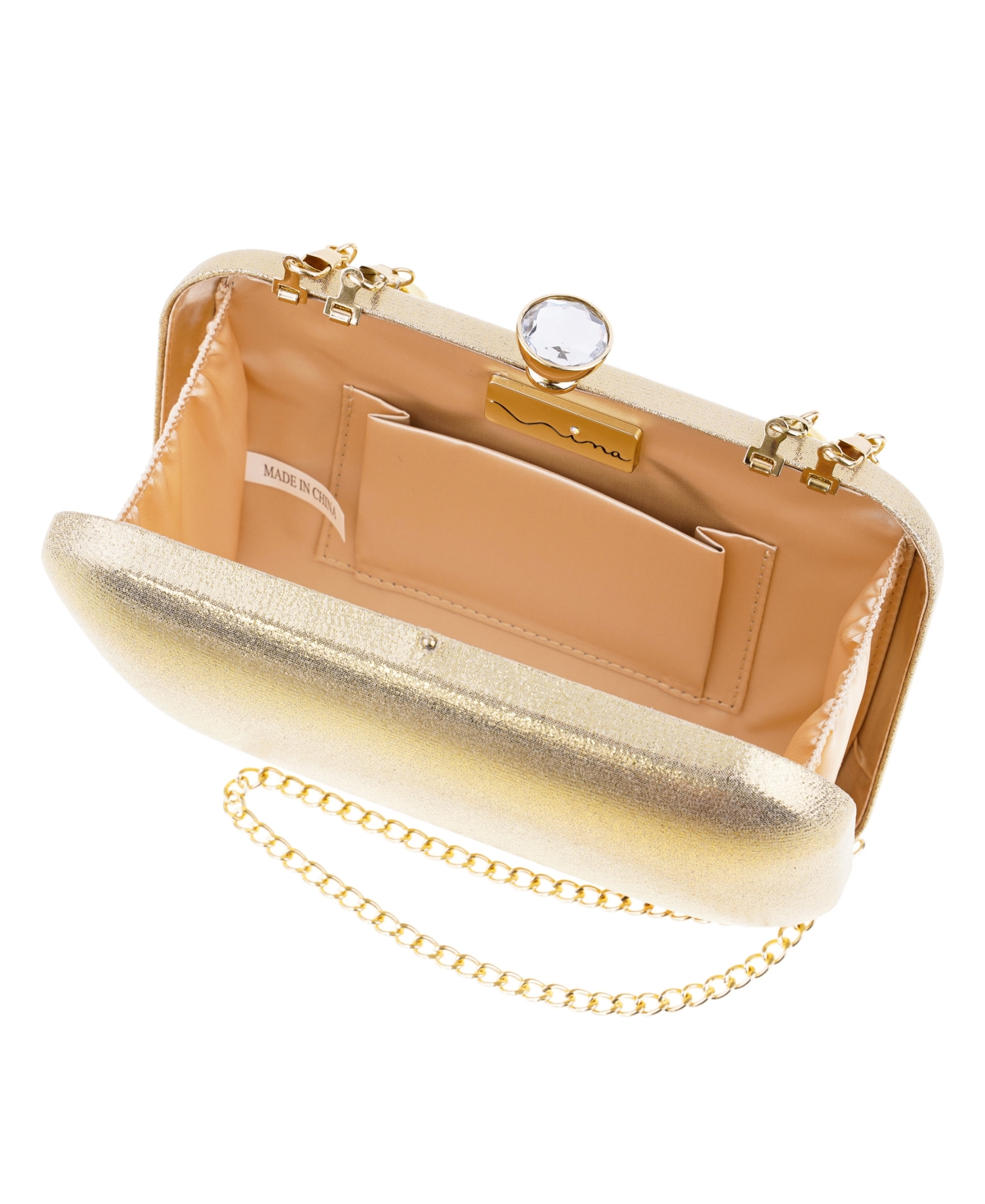 Nina Kaela Metallic Beaded Mini Handle Clutch Handbag