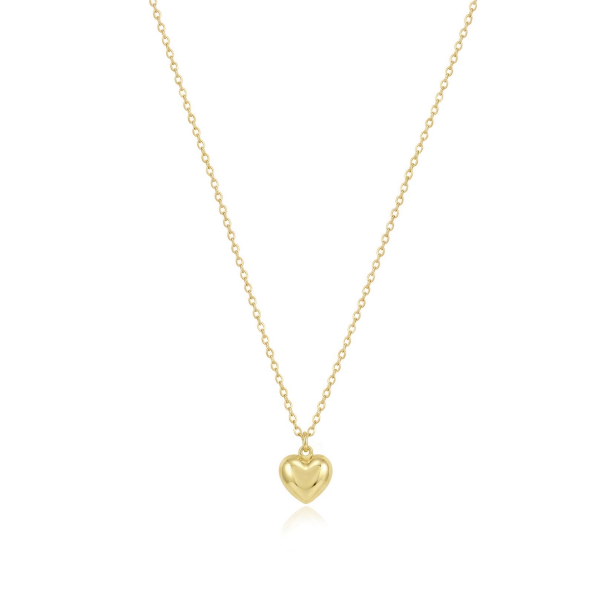 The Lovery Puffy Classic Single Heart Necklace 14K Gold-Plated Sterling Silver - Gold plated sterling silver