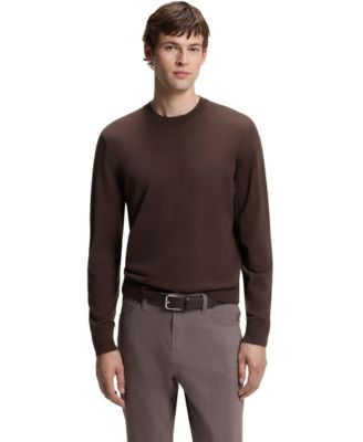 Men's Virgin Wool Crew-Neck Regular-Fit Sweater