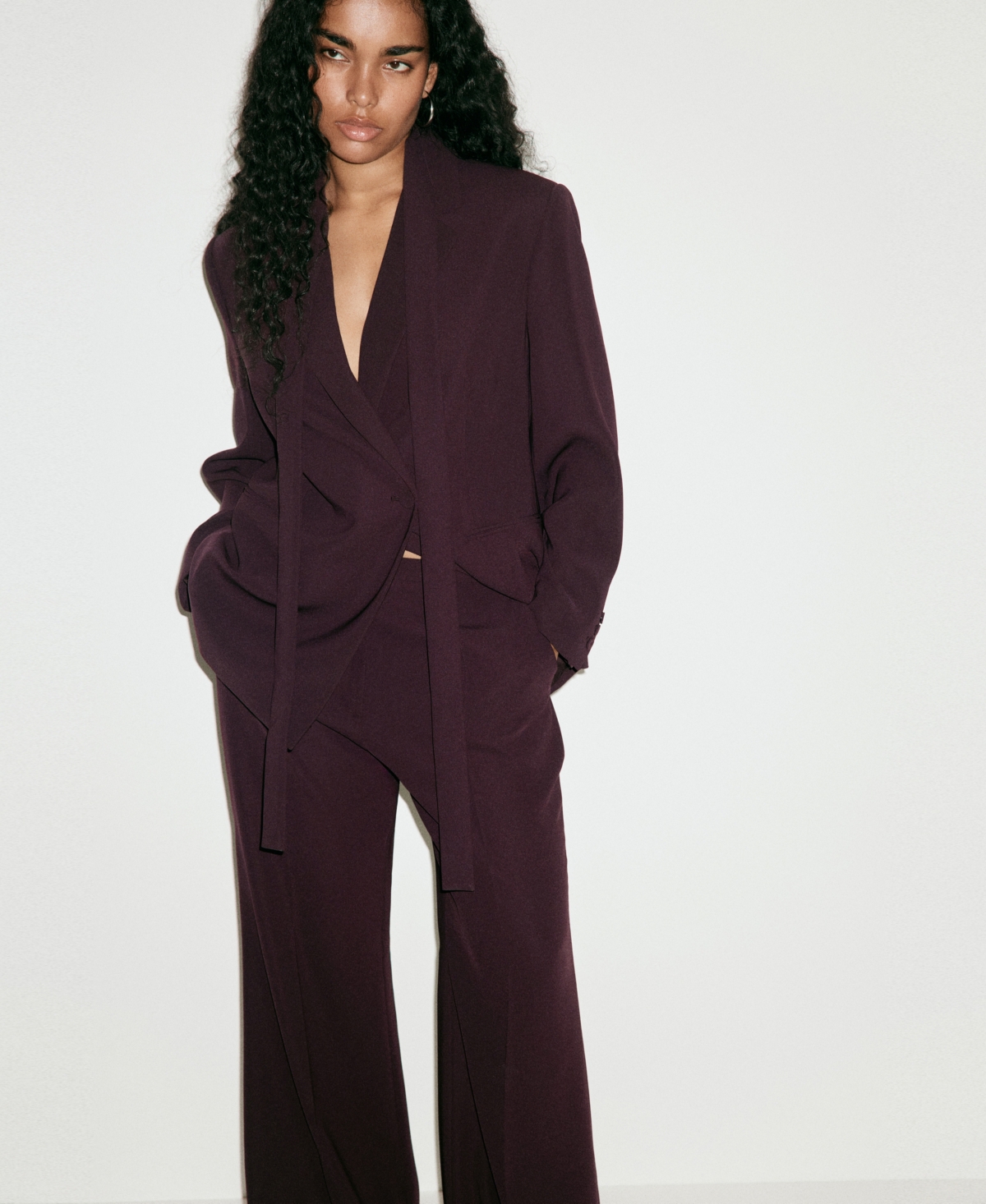 Mango Women's High-Waisted Wide-Leg Pants