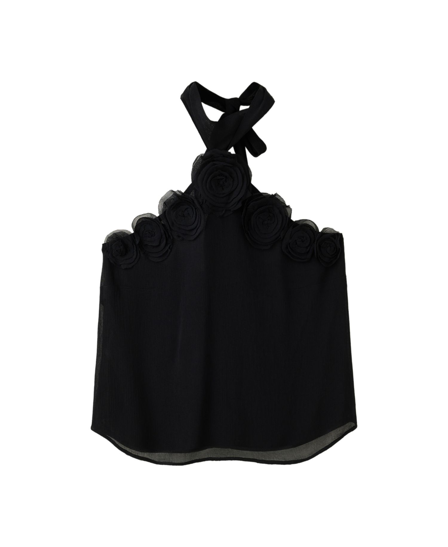 Women's Crop Flower Details Halter Top