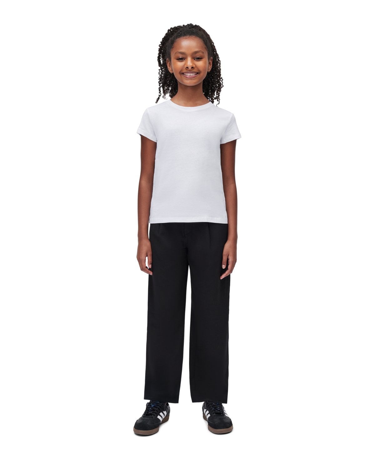 Calvin Klein Girls' 7-16 Short-Sleeve Refined Tailored T-Shirt - White