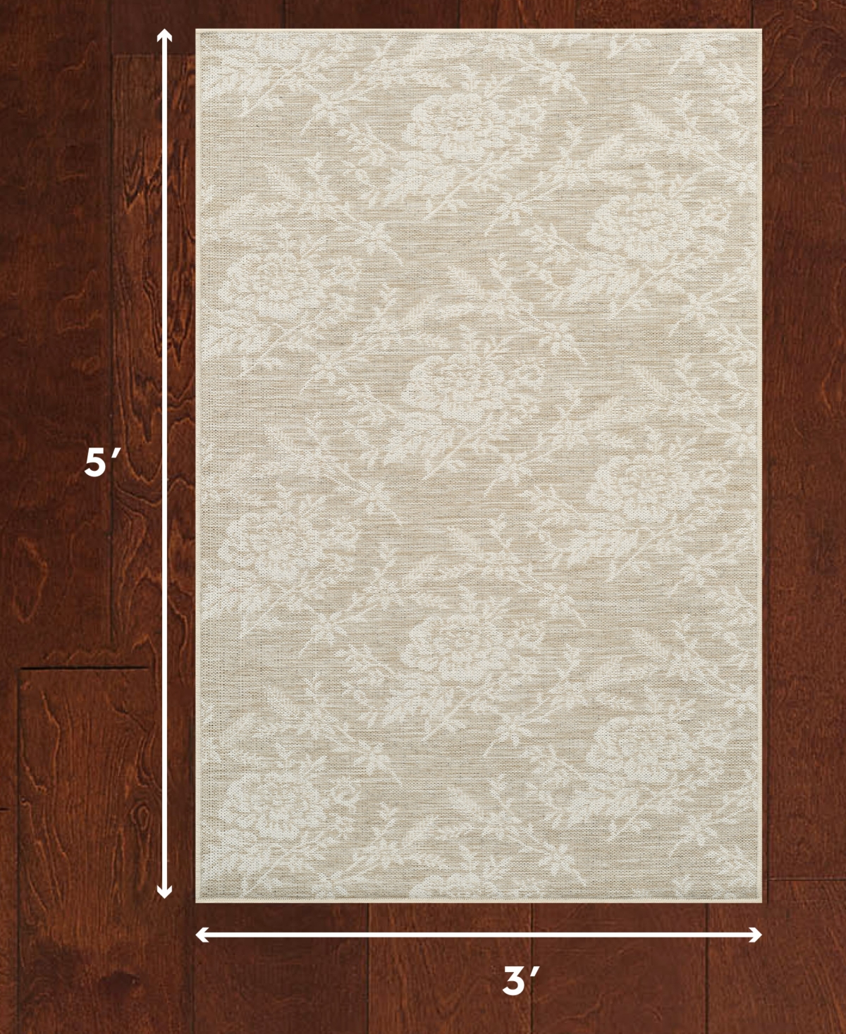 Laura Ashley Doreen Indoor and Outdoor Accent Rug, 60" x 36"