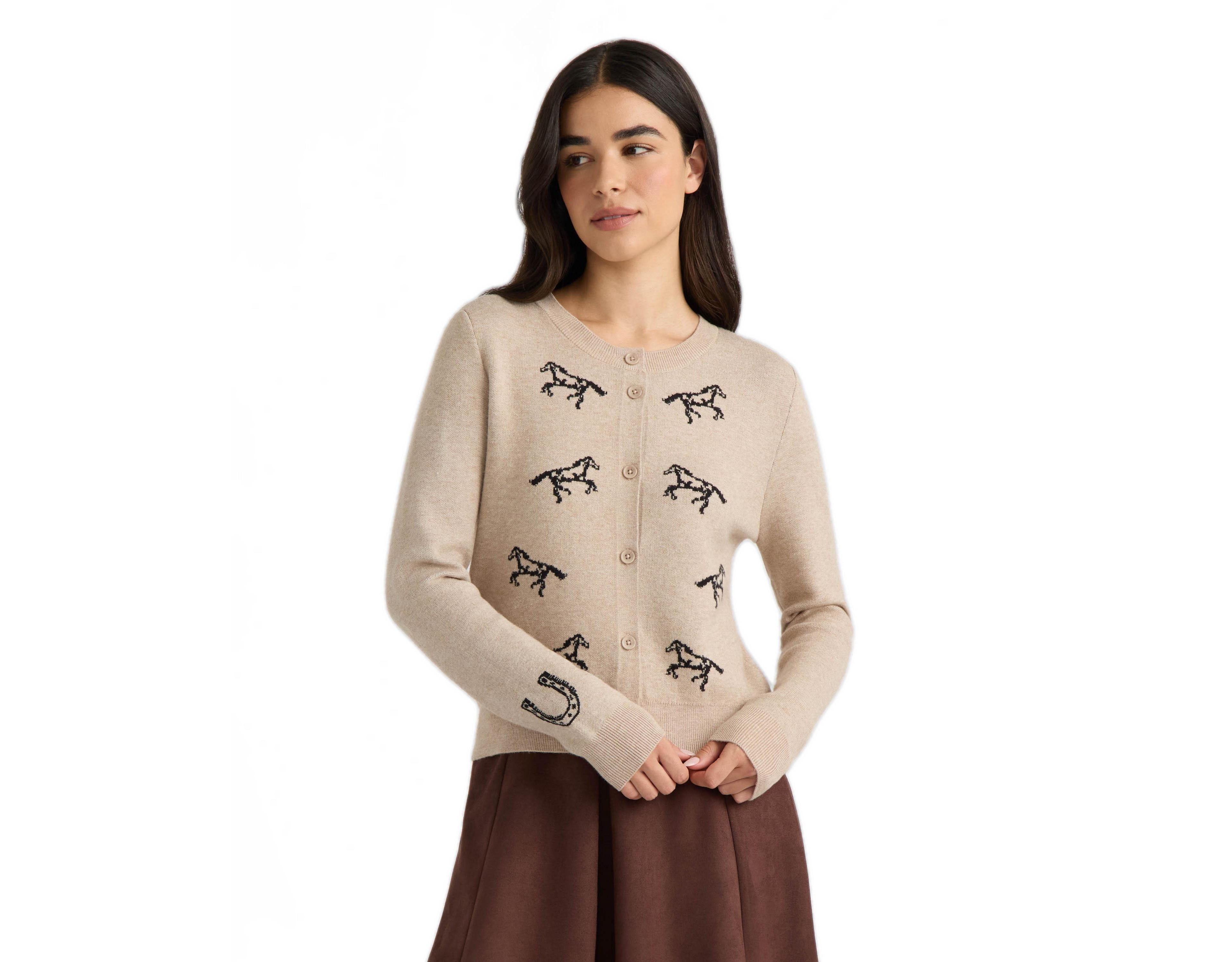 Hunter Women's Fitted Crewneck Long-Sleeve Cardigan