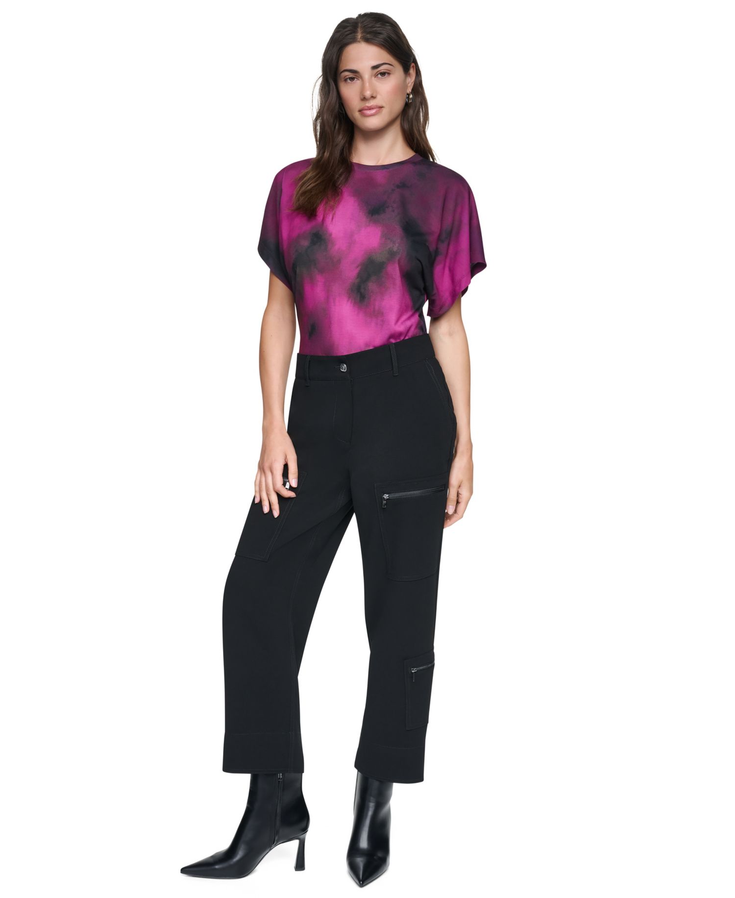 Women's Cargo Straight-Leg Zipper Pocket Pants