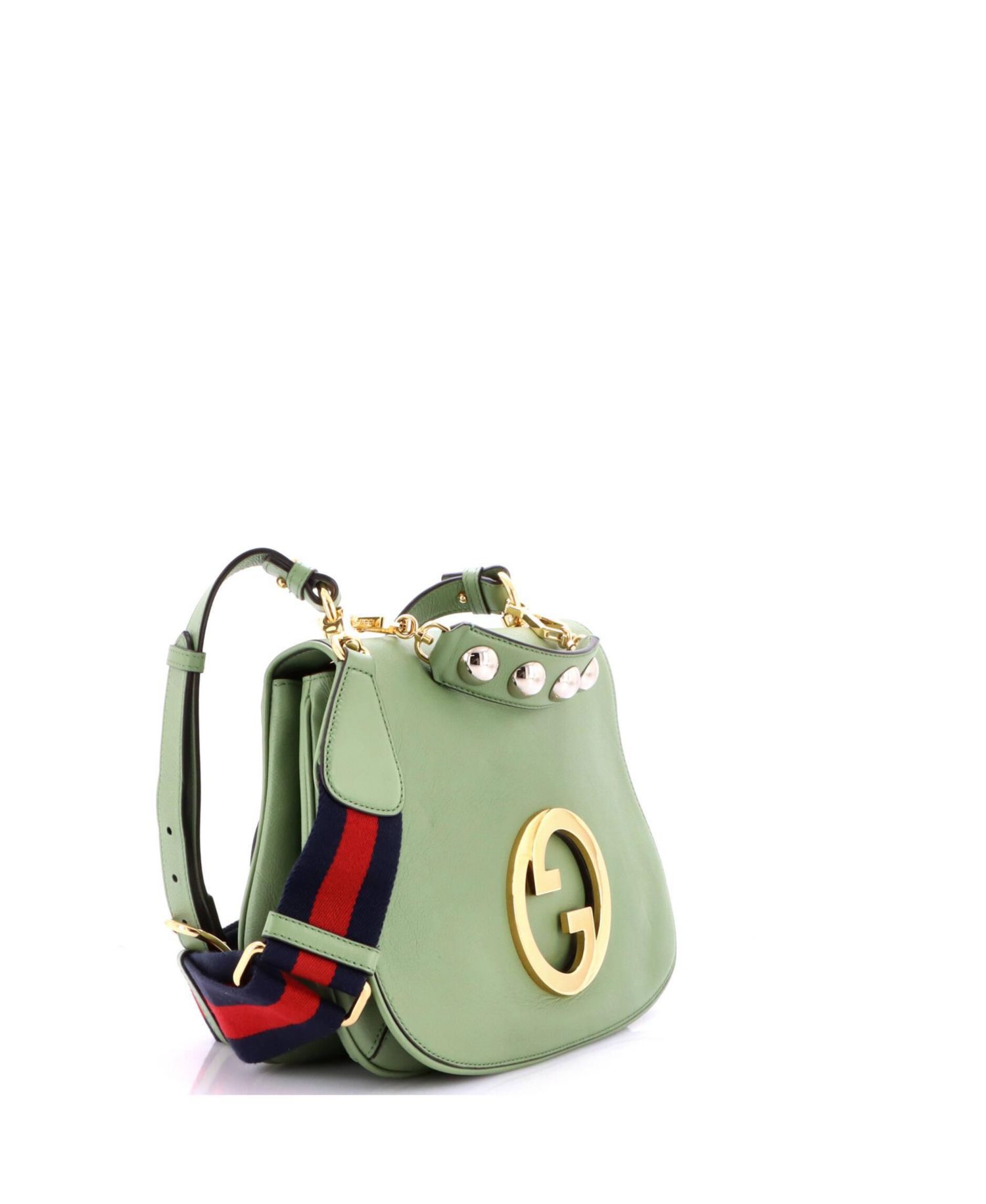 Medium Web Blondie Shoulder Flap Bag Leather