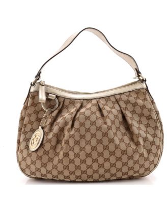 Medium Sukey Hobo GG Canvas with Leather