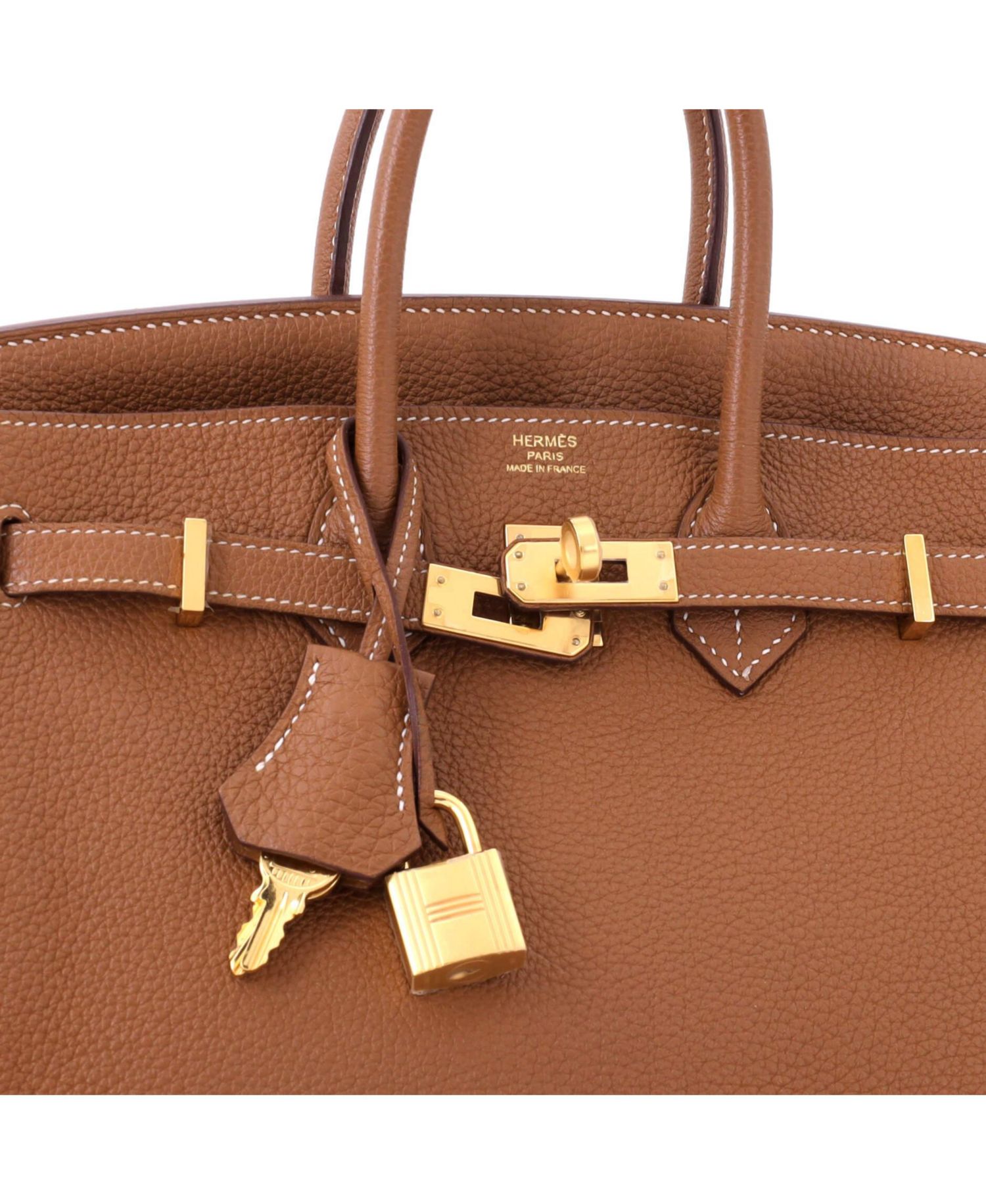 Pre-Owned Hermes Birkin 25 Handbag Brown Togo with Gold Hardware