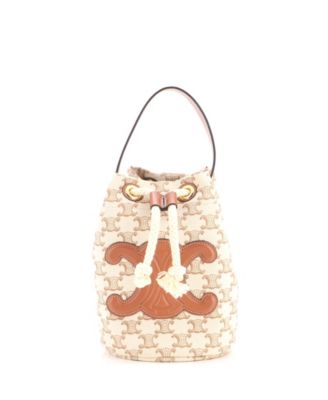Teen Triomphe Drawstring Bucket Bag Triomphe Canvas with Leather