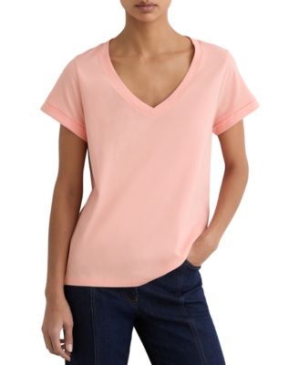 Women's Luna Brushed-Cotton V-Neck T-Shirt