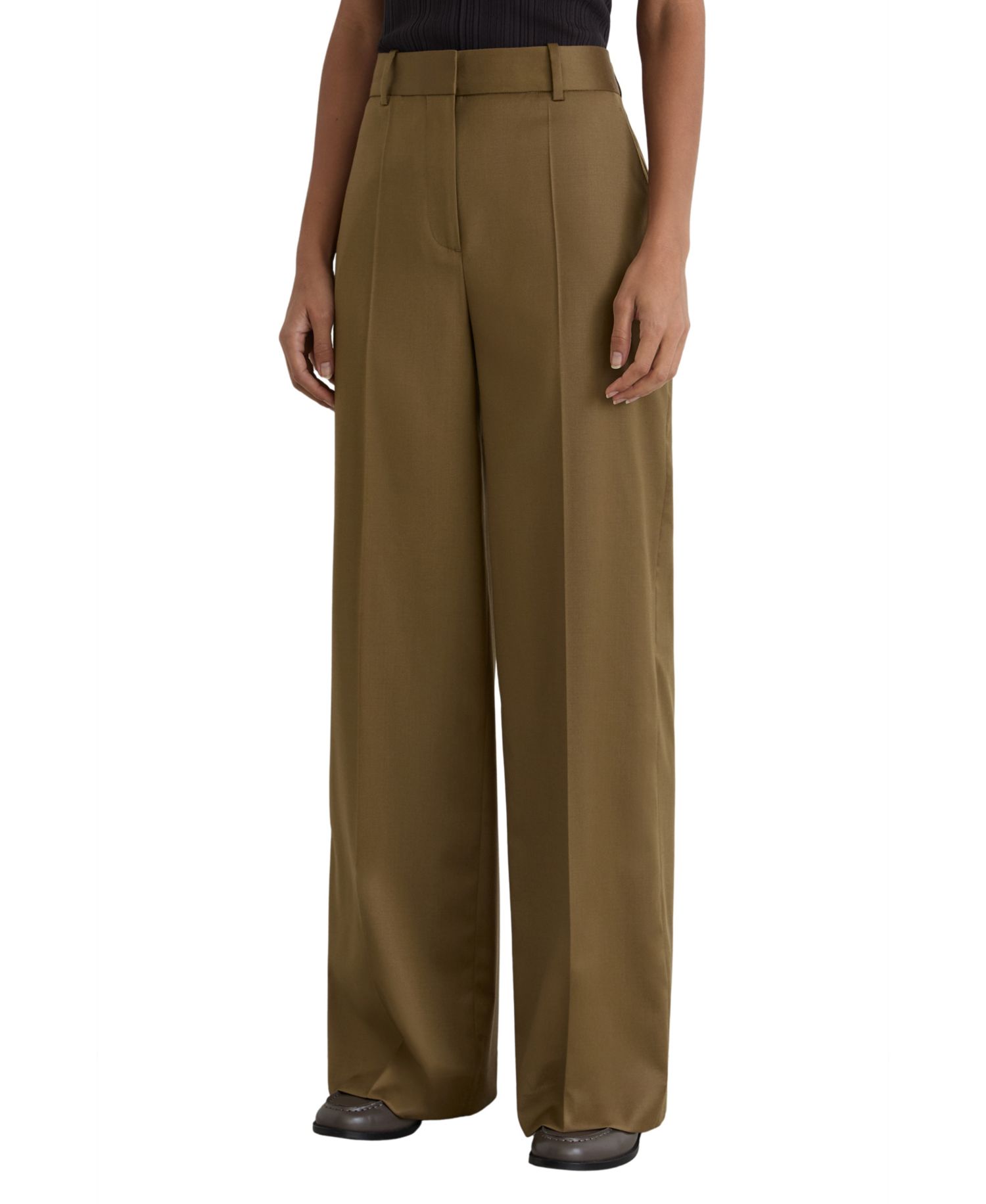 Women's Adie Wool-Blend Wide-Leg Trousers