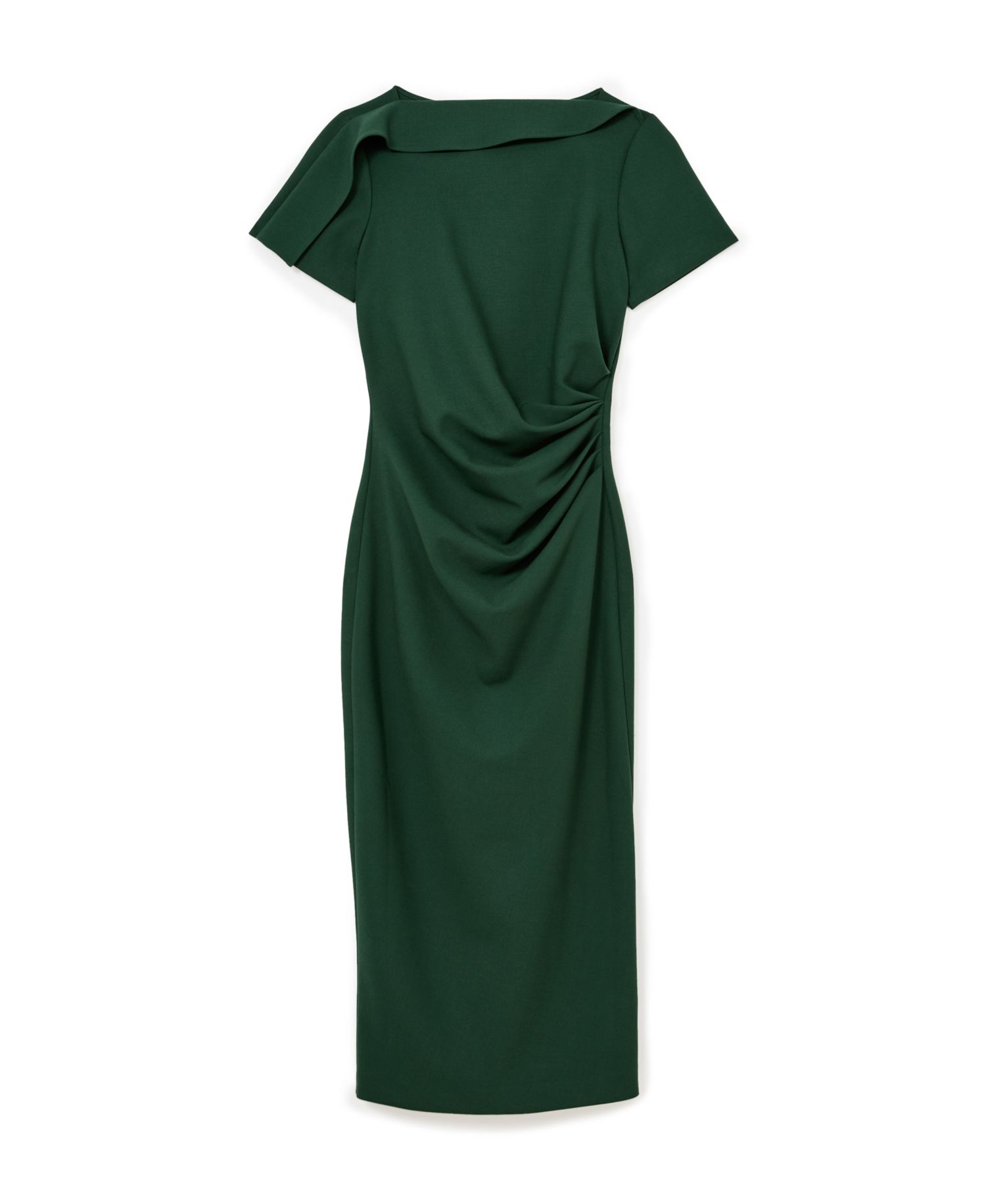 Women's Hilary Short-Sleeve Ruched Boat-Neck Midi Dress