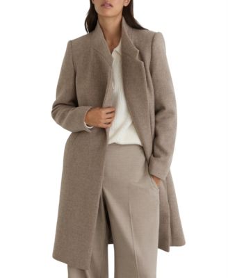 Women's Max Tailored Wool-Blend Wrapover Mid-Length Coat
