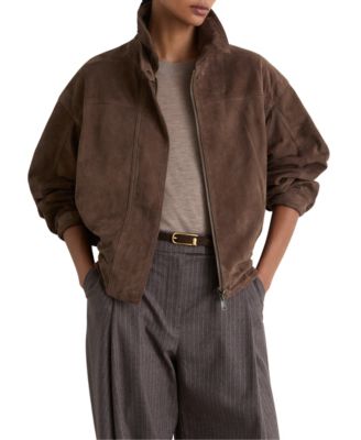 Women's Cooper Suede Oversized-Silhouette Relaxed-Fit Jacket