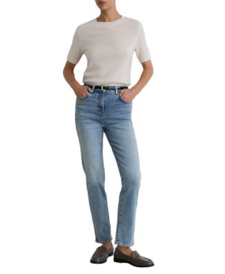 Women's Isabel Mid-Rise Slim-Leg Light-Wash Jeans