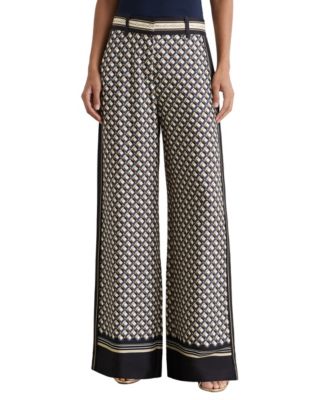 Women's Carmine Scarf-Print Wide-Leg Trousers