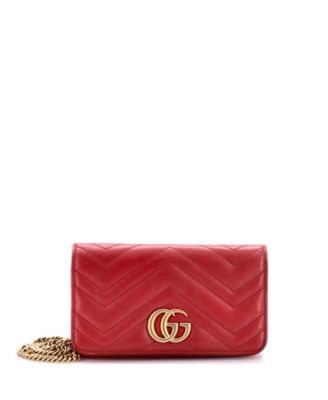 Mini GG Marmont Chain Flap Bag Matelasse Leather