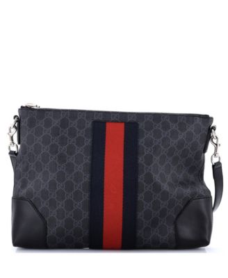 Medium Web Zip Flat Messenger GG Coated Canvas