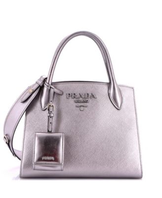 Small Monochrome Tote Saffiano with City Calf