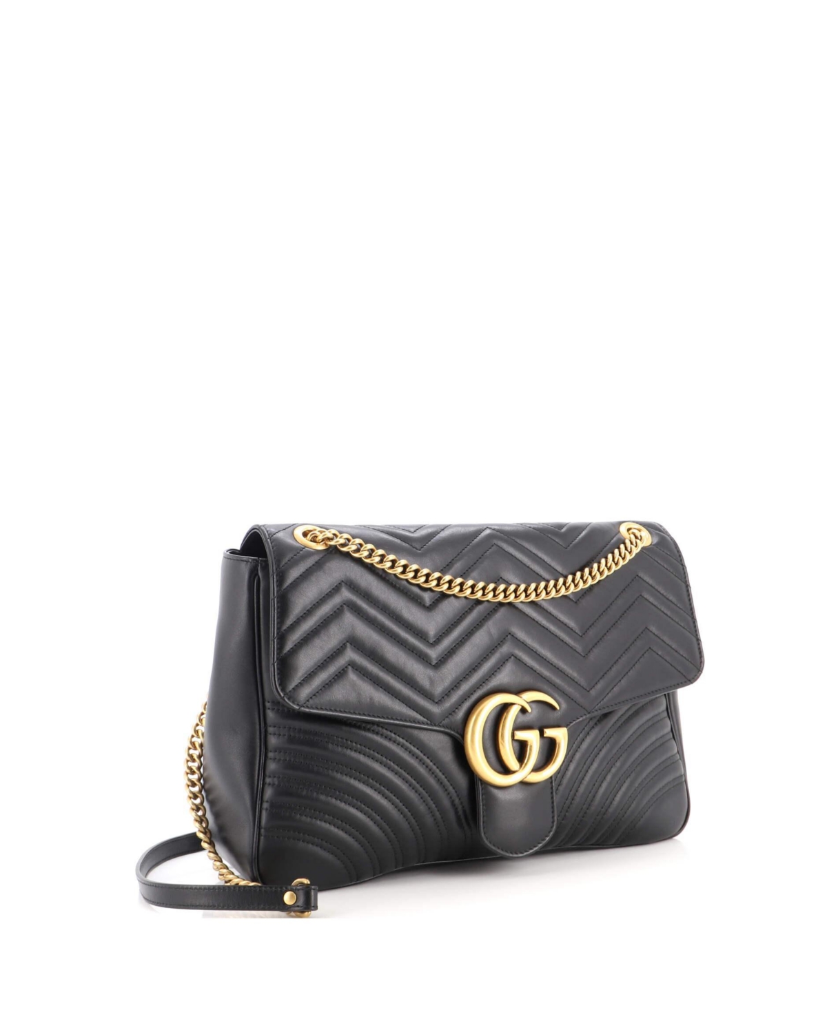 Pre-Owned Gucci Large Gg Marmont Flap Bag Matelasse Leather
